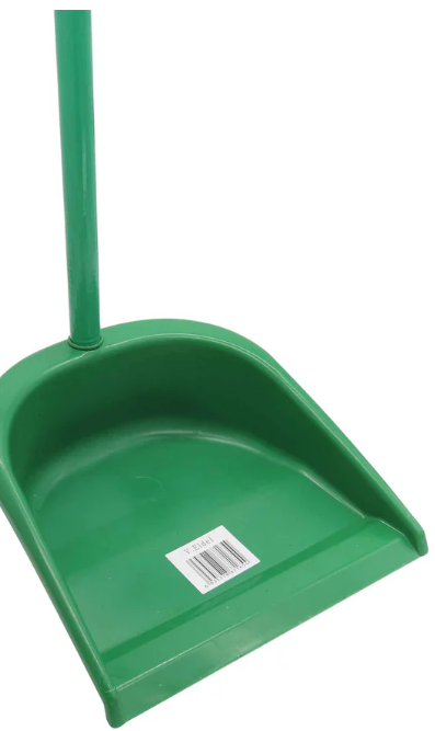 Recogedor para Basura Plástico Mango Madera Forrado - verde