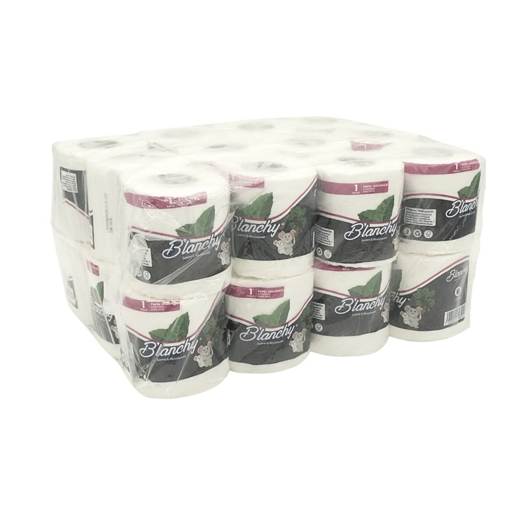 Papel Higiénico Blanchy 300 hojas 2 pliegues - 48 rollos personales