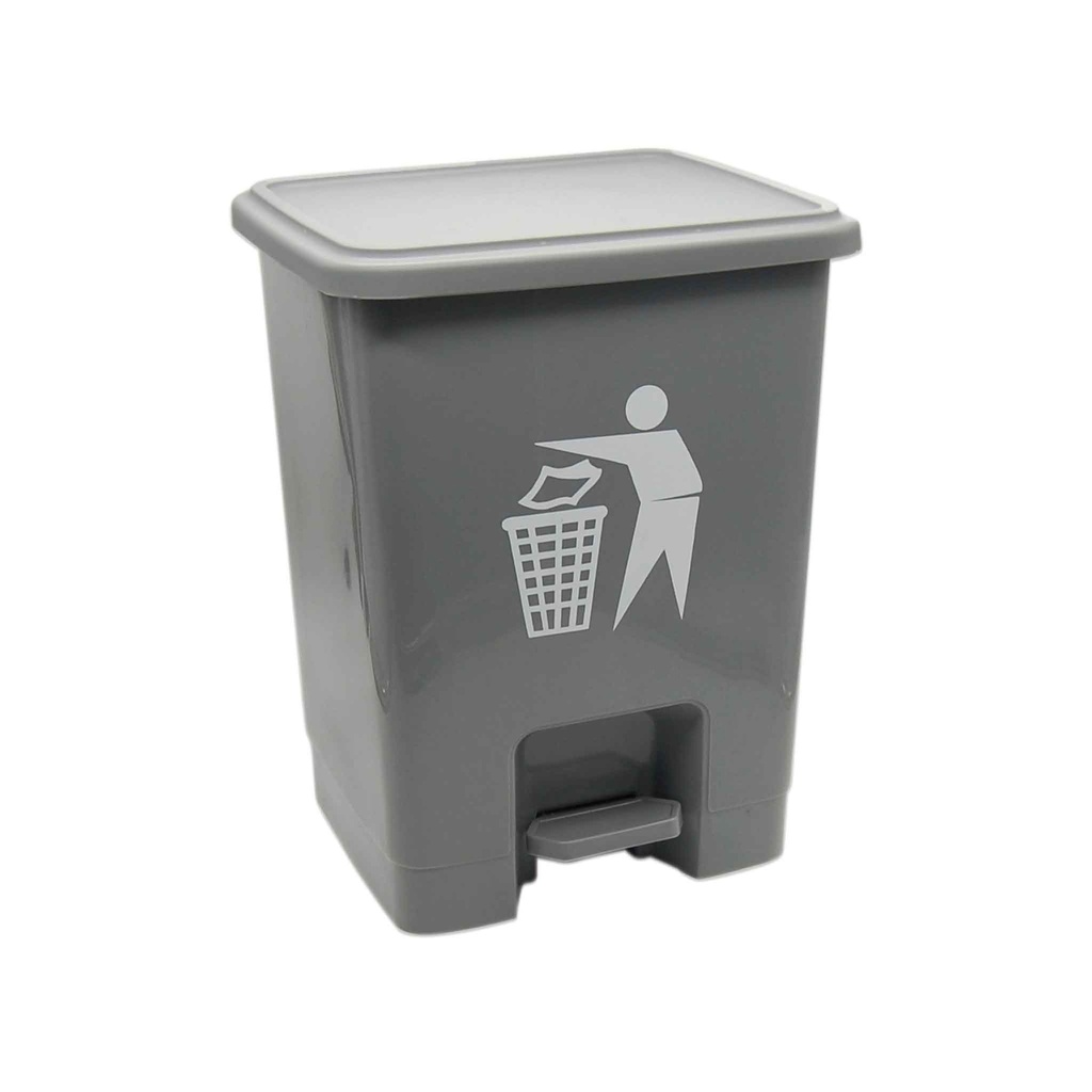Cesto de basura 4 gal (15 litros) gris con pedal