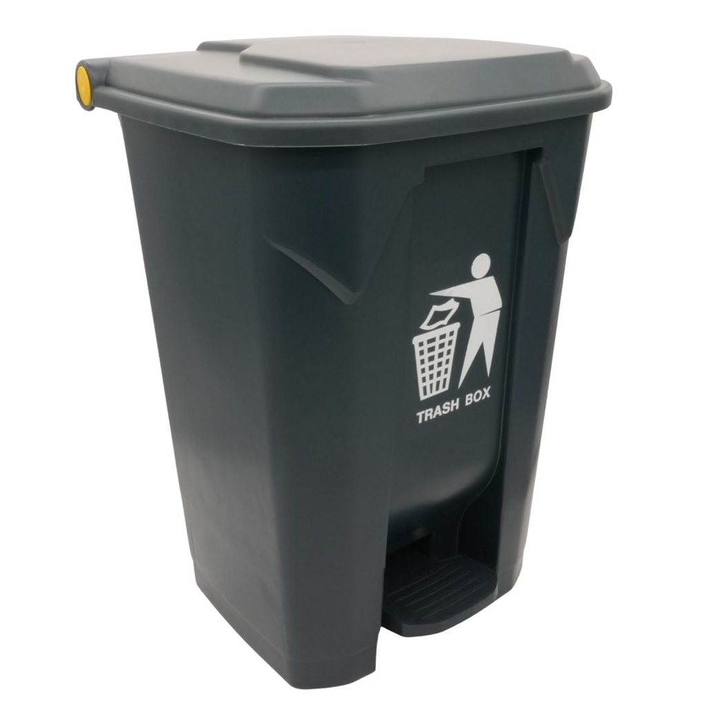 cesto 80 lt 21- gal gris con tapa y pedal
