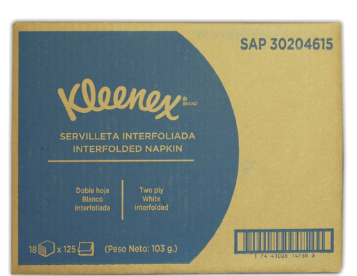 Servilleta Kleenex Pop Up de Dispensador (18x125) 2250 unidades (2pliegos) -K4615-