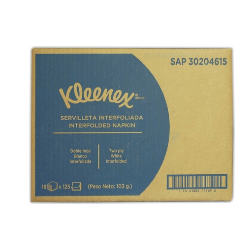 Servilleta Kleenex Pop Up de Dispensador (18x125) 2250 unidades (2pliegos) -K4615-