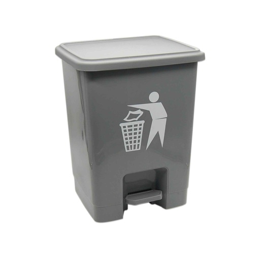 Cesto de basura 4 gal (15 litros) gris con pedal